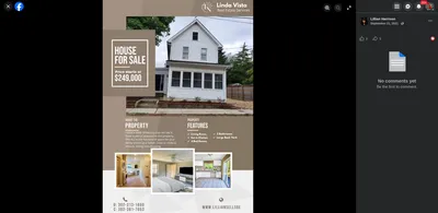 Advertising flyer dated September 21, 2021 bearing the 'Linda Vista Real Estate Services' logo
